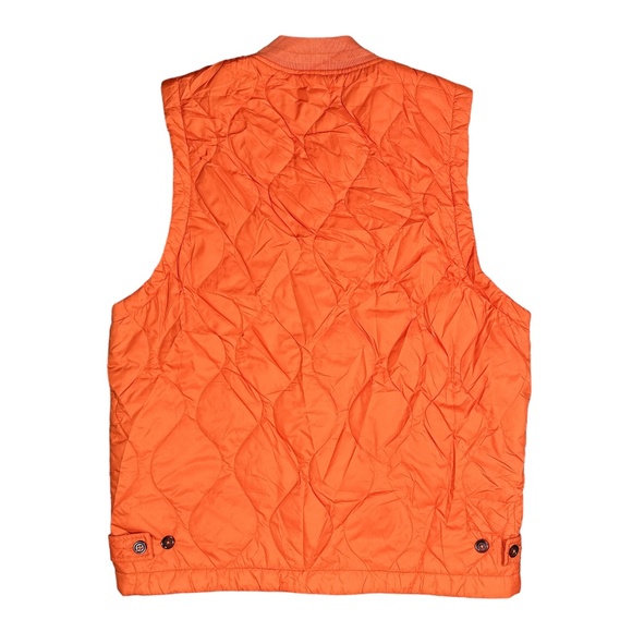 Universal Works Carlton Quilted Padded Orange Zip Gilet Vest Jacket Mens Medium - Picture 4 of 9